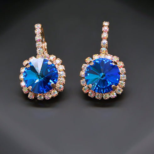 Auskari "Klaris VII (Sapphire)" ar Swarovski™ kristāliem